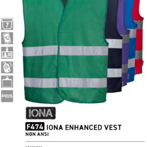 F474 - Iona Enhanced Vest - Bottle Green, Navy, Pink, Purple, Royal Blue, Red