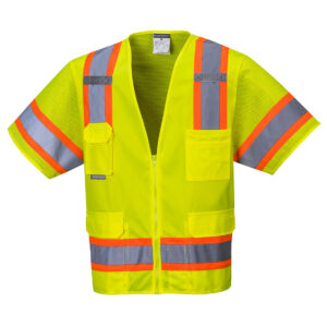 US373 - Aurora Hi-Vis Contrast Executive Vest S/S Yellow or Orange