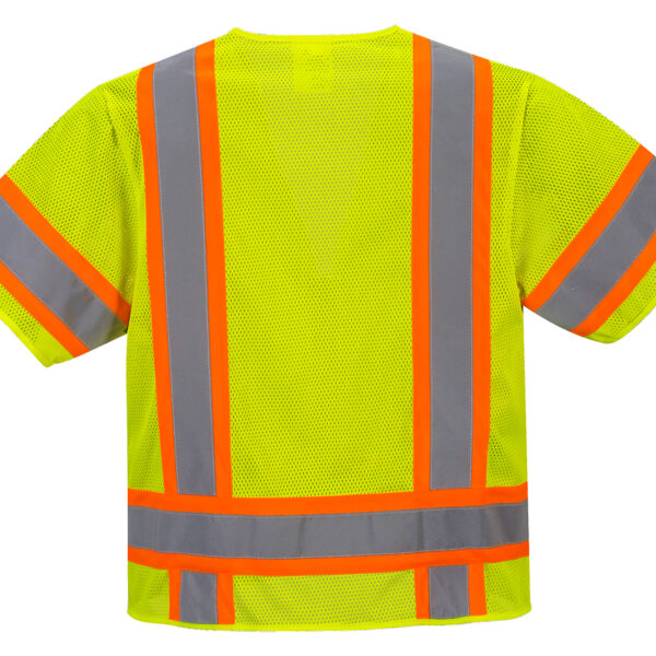 US373 - Aurora Hi-Vis Contrast Executive Vest S/S Yellow or Orange - Image 3