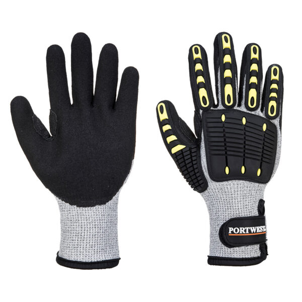 A729 - Anti Impact Cut Resistant Therm Glove A4 Gray/Black - Image 2