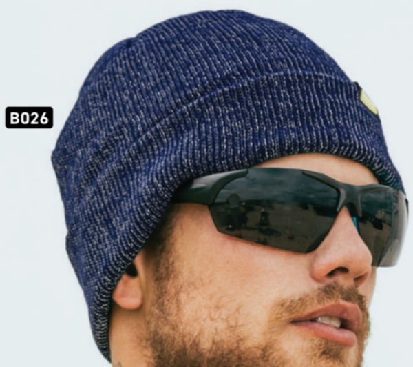 B026 - Reflective Knit Hat, Insulatex Lined Available in Black and Navy - Image 4