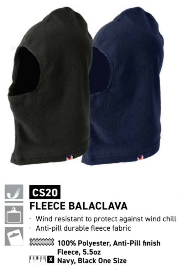 CS20 - Fleece Balaclava - Available Colors: Black | Navy - Image 3