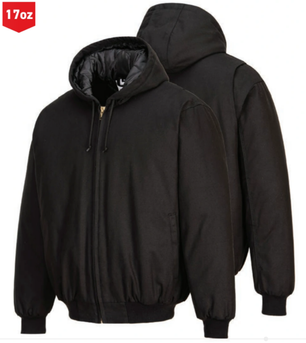 DC801 DuraDuck Quilt Lined Hooded Jacket – Black - Image 4