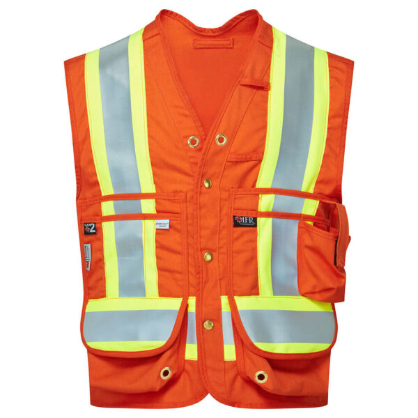 IUS1130 - Ultrasoft 7oz FR Surveyor Vest Orange