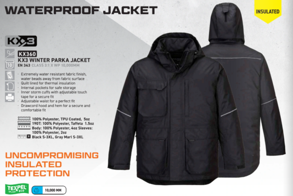 KX360 - KX3 Winter Parka Jacket Black - Image 3