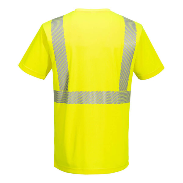 L044 - Hi-Vis Lightweight S/S T-Shirt Segmented Tape  Yellow - Image 2