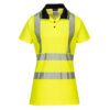 LW72 - Hi-Vis Women's Cotton Comfort Pro Polo Shirt S/S  Yellow/Black