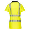 LW72 - Hi-Vis Women's Cotton Comfort Pro Polo Shirt S/S  Yellow/Black - Image 2