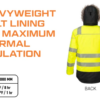 Portwest PW369 - PW3 Hi-Vis Winter Parka Jacket Yellow/Black - Image 2