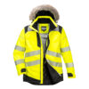 Portwest PW369 - PW3 Hi-Vis Winter Parka Jacket Yellow/Black
