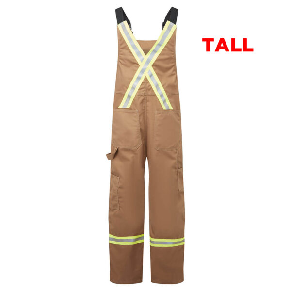 Portwest IAS3122 - Avenger 12oz Duck Bib Pants Brown Tall - Image 2