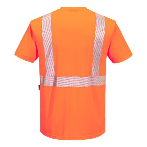 Portwest S196 Hi-Vis Segmented Tape Contrast T-Shirt - Orange/Black - Image 2