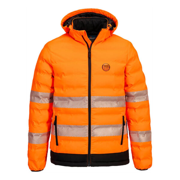 Portwest-S548-Hi-Vis-Ultrasonic-Heated-Tunnel-Jacket-Orange-Black-TECHACS-Safety-Solutions