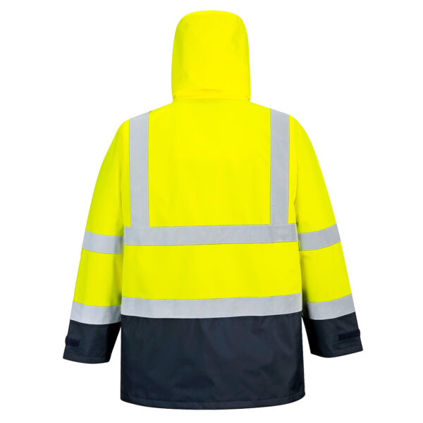 Portwest US768 Hi-Vis 5-in-1 Contrast Executive Jacket Available in Orange/Navy, Yellow/Black, and Yellow/Navy - Image 3