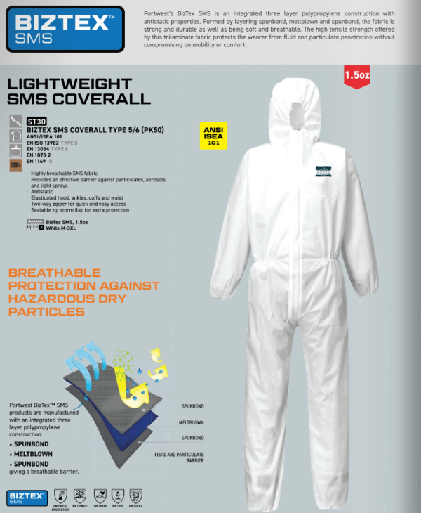 ST30 - BizTex SMS Coverall Type 5/6 (PK50) - Image 5