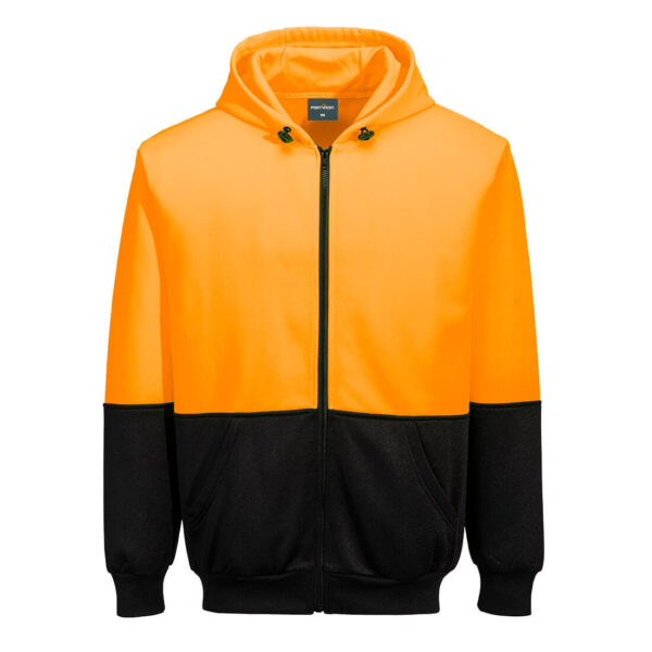 UB327 - Hi-Vis Two-Tone Zip Hoodie  Orange/Black