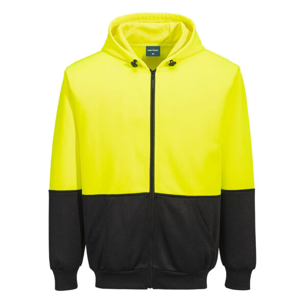 UB327 - Hi-Vis Two-Tone Zip Hoodie  Yellow/Black