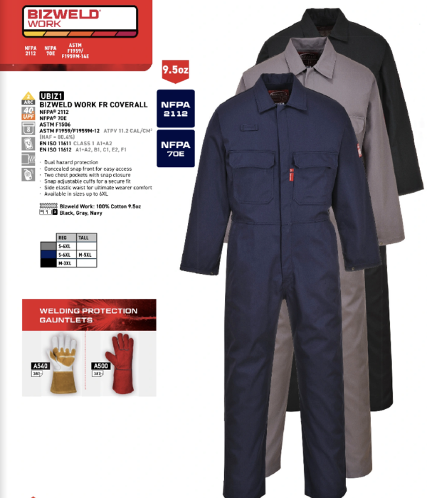 UBIZ1 - Bizweld Work FR Coverall Orange - Image 2