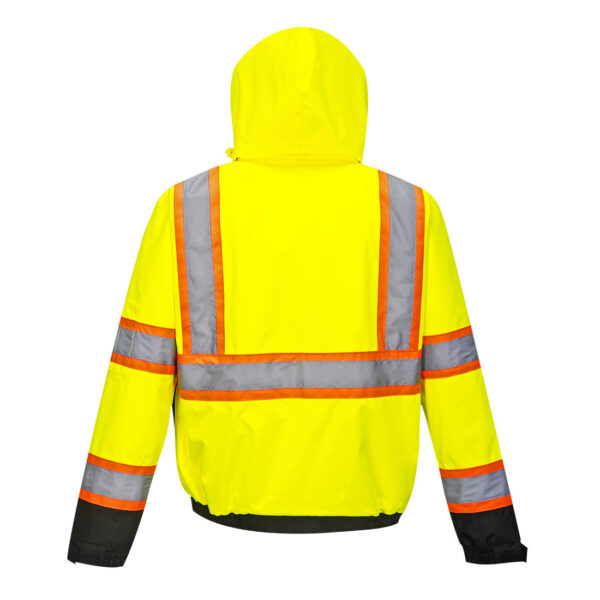 Portwest US367 Hi-Vis 2-in-1 Contrast Bomber Jacket - Yellow/Black - Image 3