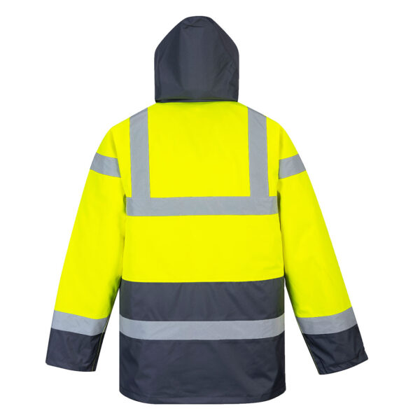 US466 - Hi-Vis Contrast Winter Traffic Jacket  Yellow/Navy - Image 2