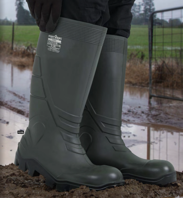 FD95 - PU Safety Rain boot S5 CI FO SR Green - Image 3