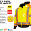 CA160 - Hi-Vis X Back Winter Bomber Jacket Orange/Black - Image 2