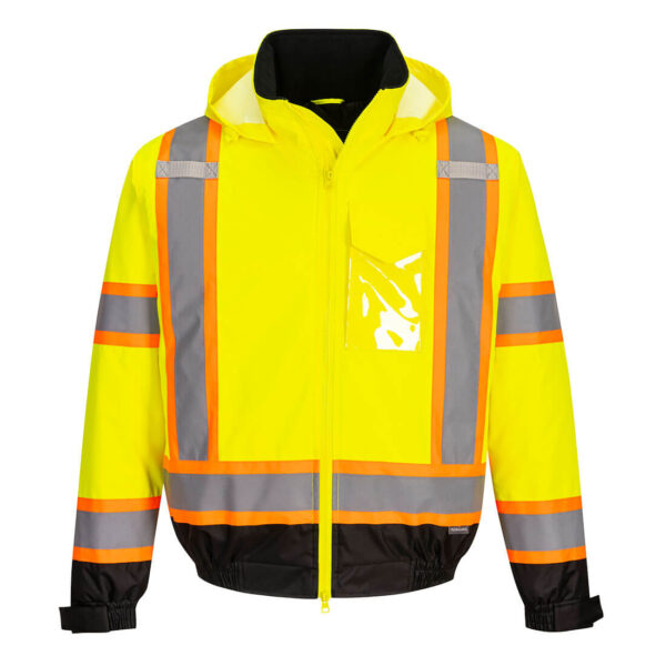 CA160 - Hi-Vis X Back Winter Bomber Jacket Yellow/Black