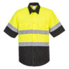 E067 - Hi-Vis Contrast Shirt S/S  Yellow/Black