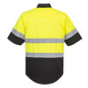 E067 - Hi-Vis Contrast Shirt S/S  Yellow/Black - Image 2