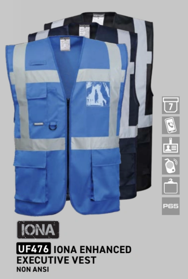 UF476 - Iona Enhanced Executive Vest Royal Blue - Image 2