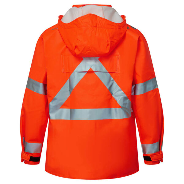 I7215SJ - FLEXARC 10oz Polyurethane FR Cotton Rain Jacket  Orange - Image 3