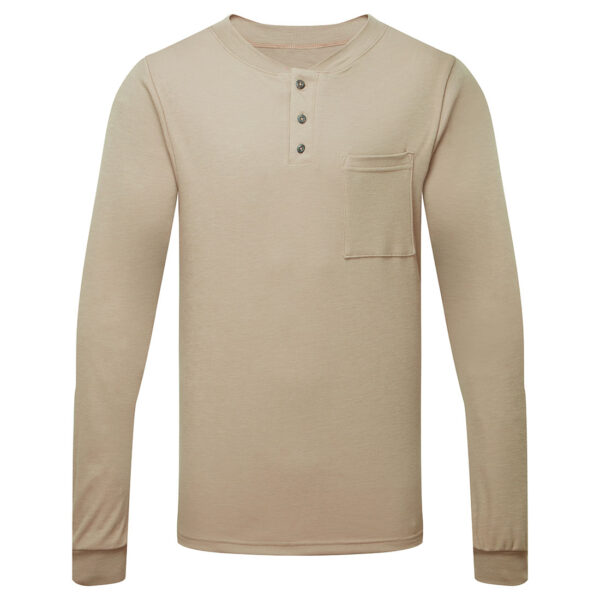 IFP660 - Frontline 6.9oz Henley Long Sleeve T-Shirt  Khaki