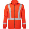 IOS329 - Segmented Striped Fleece Full Zip Jacket  Orange