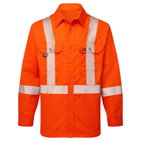 IUS652 - Ultrasoft 7oz Deluxe Segmented Work Shirt  Orange