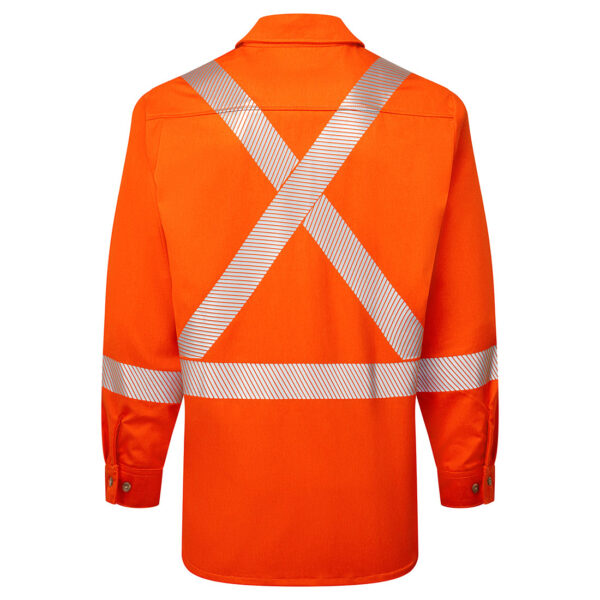 IUS652 - Ultrasoft 7oz Deluxe Segmented Work Shirt  Orange - Image 2