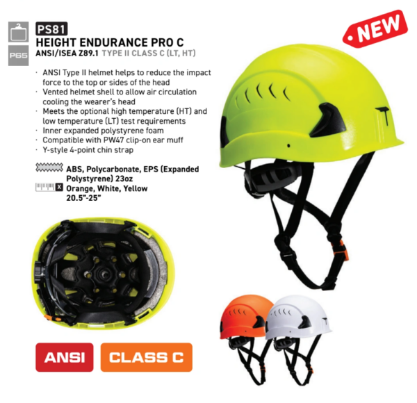 PS81 - Height Endurance Pro C Helmet Yellow - Image 2