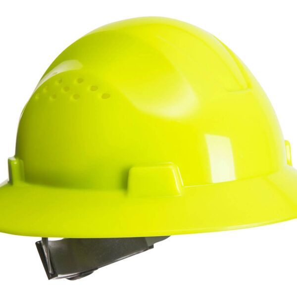 PW52 - Full Brim Premier Hard Hat Hi-Vis Yellow