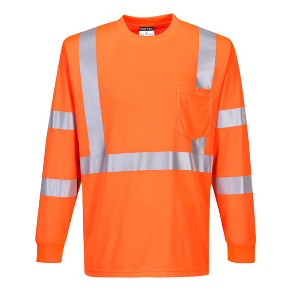 S192 - Hi-Vis Pocket T-Shirt L/S  Orange