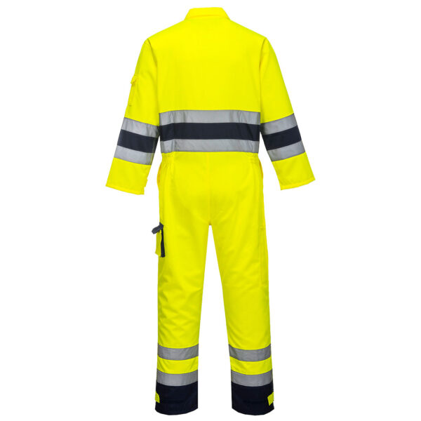 TX55 - Nantes Hi-Vis Contrast Work Coverall Yellow/Navy - Image 2