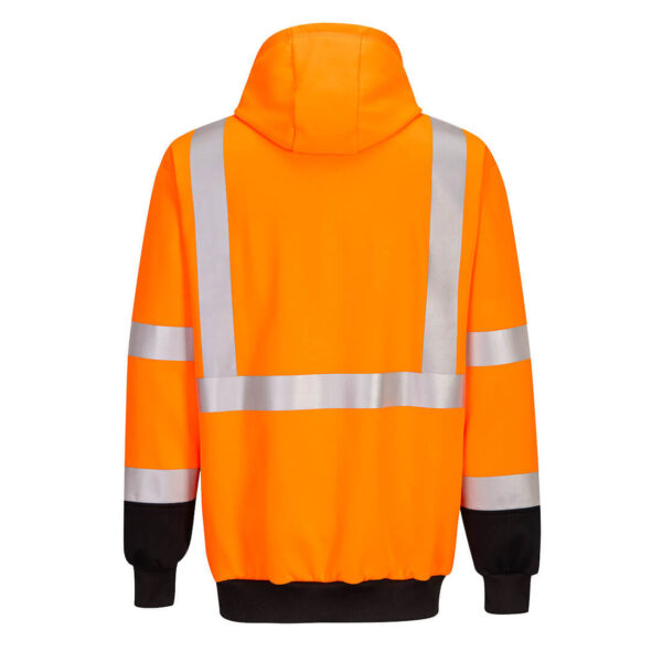 UB324 - Hi-Vis Contrast Hoodie Orange/Black - Image 2