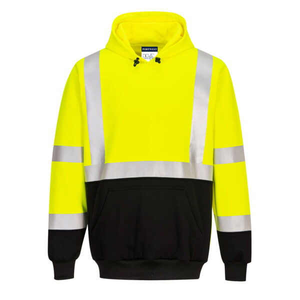 UB324 - Hi-Vis Contrast Hoodie Yellow/Black