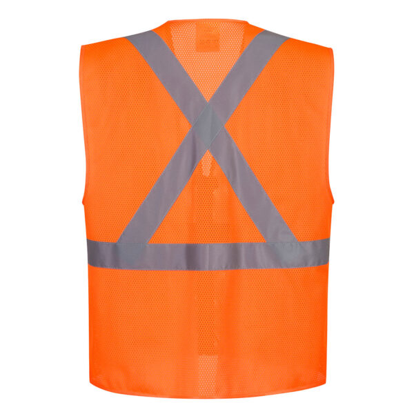 US370 - Atlanta Hi-Vis X Back Executive Vest Orange - Image 3