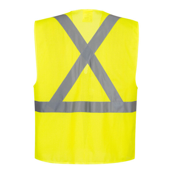 US370 - Atlanta Hi-Vis X Back Executive Vest Yellow - Image 3