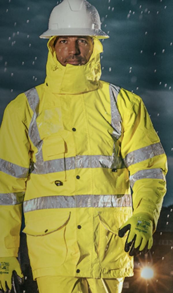 US427- High Visibility Breathable 7-in-1 Traffic Jacket Yellow - Image 3