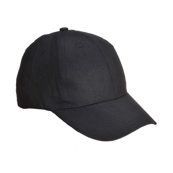 B010 - Six Panel Baseball Cap  Black