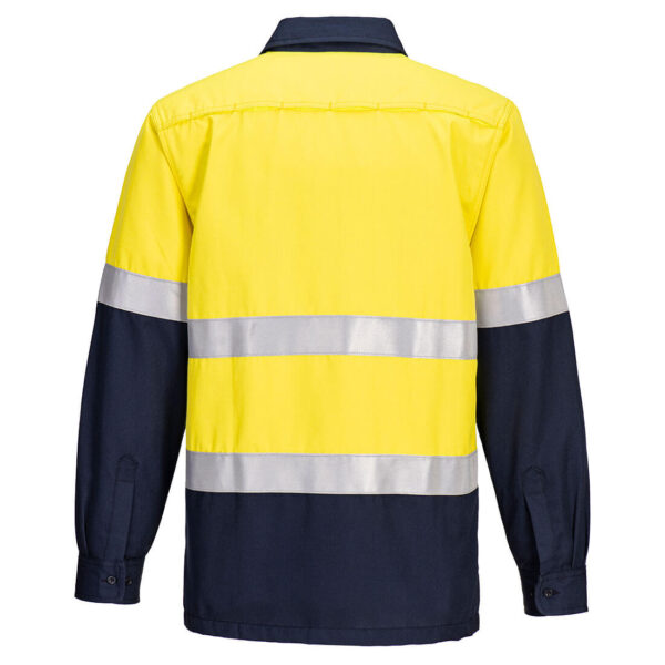 FR713 - Portflame FR Class D/N Two-Tone Vented Shirt  Yellow/Navy - Image 2