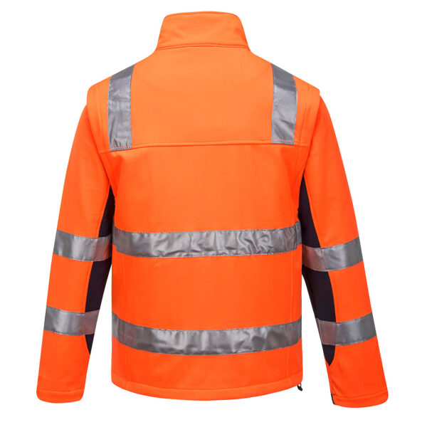 K8074 - Huski Chassis Hi-Vis 2-in-1 Contrast Softshell 3L  Orange/Navy - Image 2