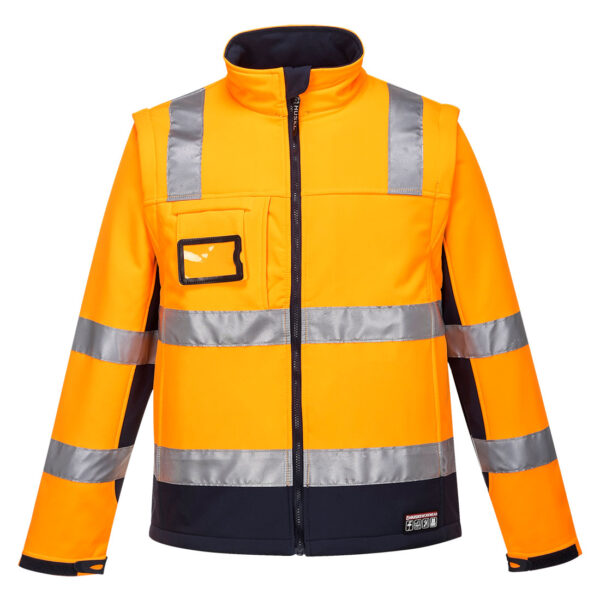 K8074 - Huski Chassis Hi-Vis 2-in-1 Contrast Softshell 3L  Railway Orange