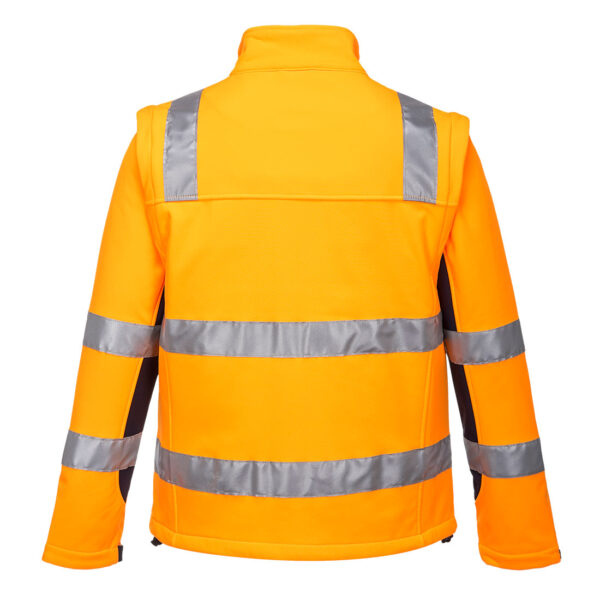 K8074 - Huski Chassis Hi-Vis 2-in-1 Contrast Softshell 3L  Railway Orange - Image 2