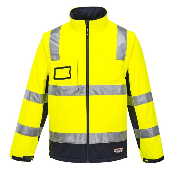 K8074 - Huski Chassis Hi-Vis 2-in-1 Contrast Softshell 3L Yellow Navy